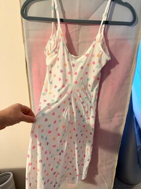 SKIMS White Slip with Pastel Candy Heart Print